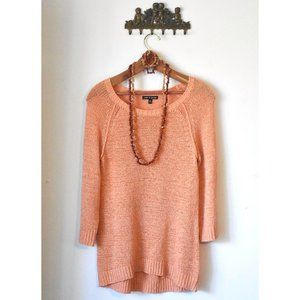 Cable & Gauge Sherbert Orange Summer Sweater EUC